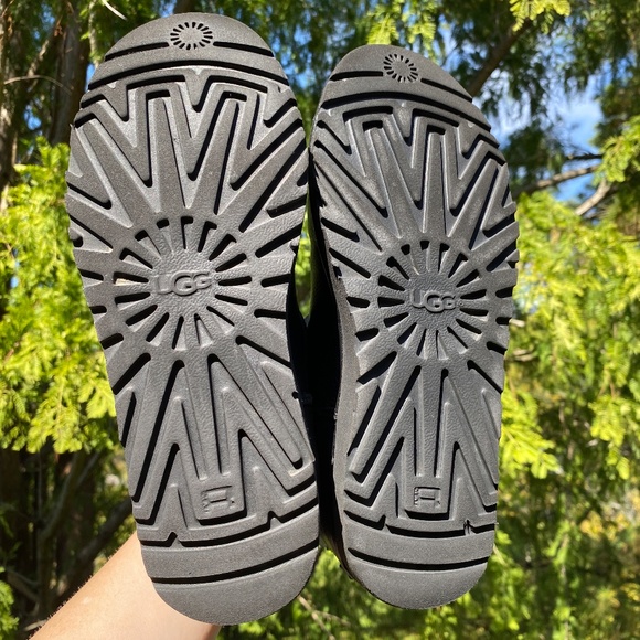 Wm 8 UGG Black Leather Unlined Mini Boot - Picture 10 of 15